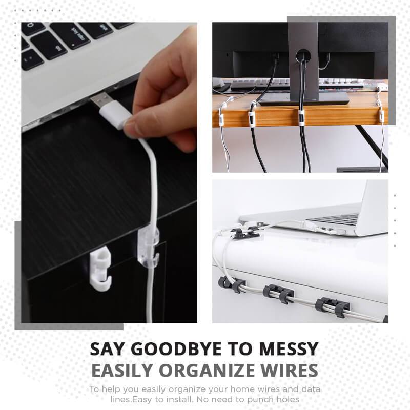 Adhesive Cable Organizer Clips 🔌 – Keep Cords Neat & Tangle-Free