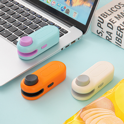 ✨ Rechargeable Cordless Mini Bag Sealer with Magnetic Back – Compact Food Freshness Saver for Home, Travel & Gifting 🎁