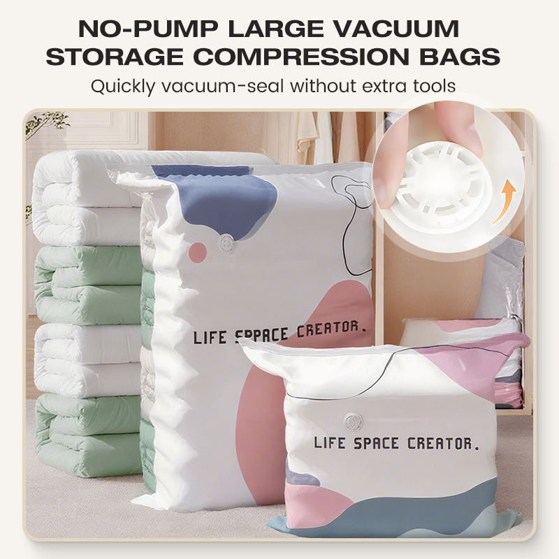📦 Pump-Free Vacuum Storage Bags – Space-Saving Storage for Home