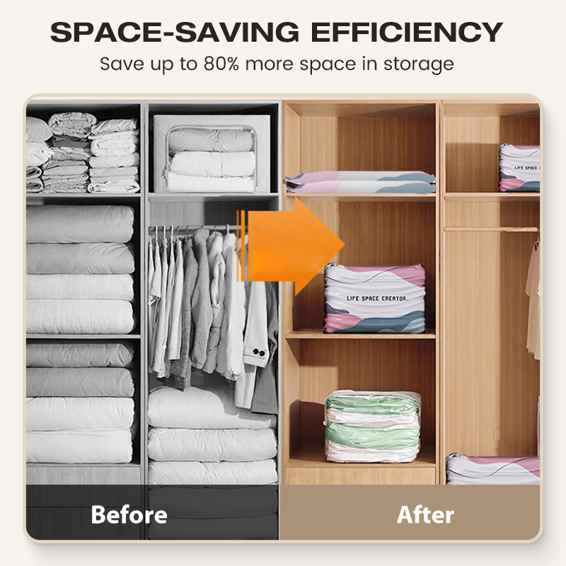 📦 Pump-Free Vacuum Storage Bags – Space-Saving Storage for Home