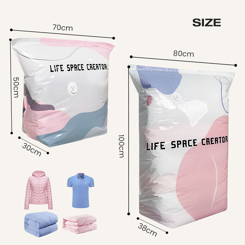 📦 Pump-Free Vacuum Storage Bags – Space-Saving Storage for Home