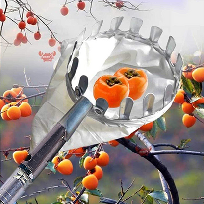 Long-Reach Fruit Picker 🍎 – Metal Basket with Catch Bag | 50% OFF