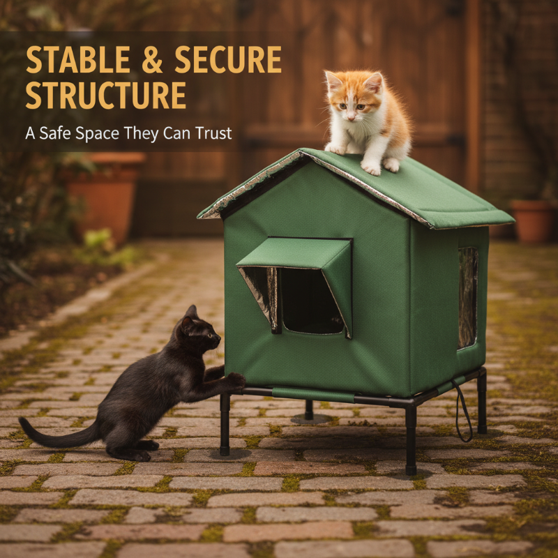 Elevated Outdoor Cat Shelter 🐈 – Waterproof Foldable Insulated House