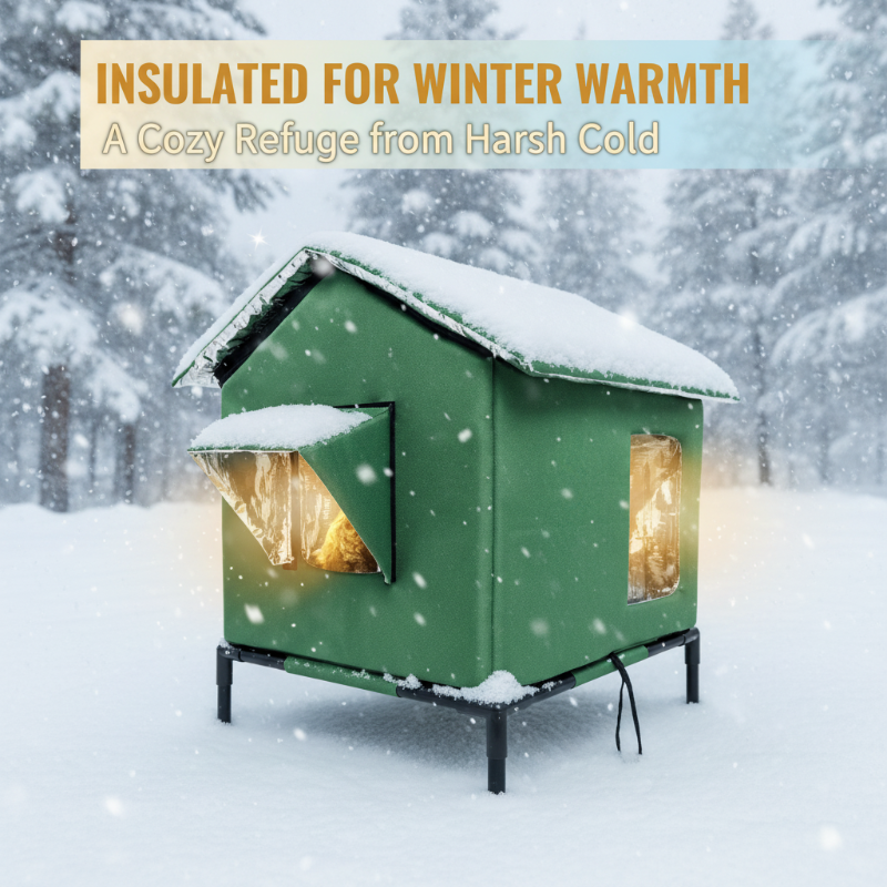 Elevated Outdoor Cat Shelter 🐈 – Waterproof Foldable Insulated House