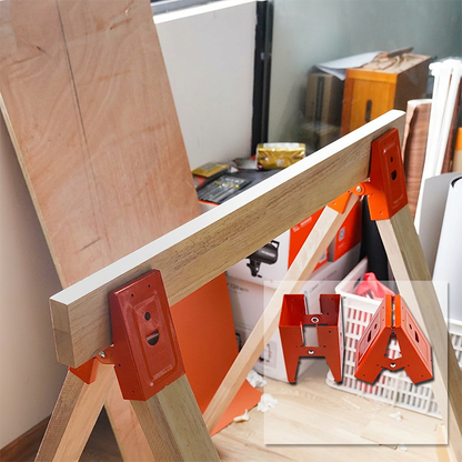 🛠️ 50% Off Heavy-Duty Steel Sawhorse Brackets with Secure Down-Clamp Anti-Slip Grip ✨