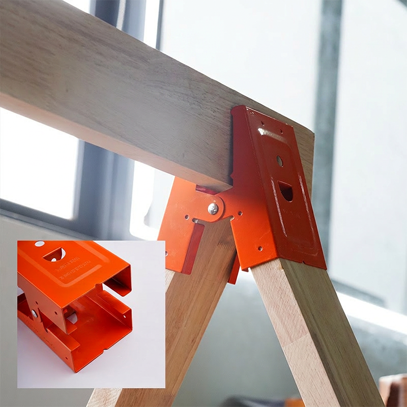 🛠️ 50% Off Heavy-Duty Steel Sawhorse Brackets with Secure Down-Clamp Anti-Slip Grip ✨