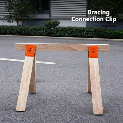 🛠️ 50% Off Heavy-Duty Steel Sawhorse Brackets with Secure Down-Clamp Anti-Slip Grip ✨