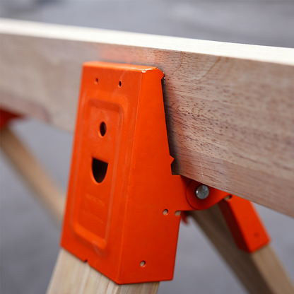🛠️ 50% Off Heavy-Duty Steel Sawhorse Brackets with Secure Down-Clamp Anti-Slip Grip ✨