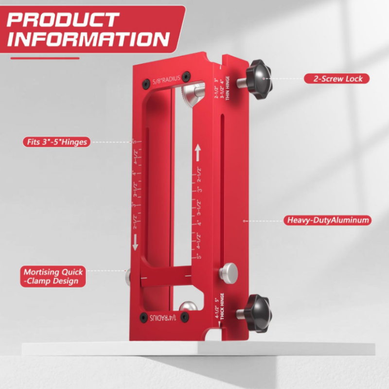 Adjustable Door Hinge Routing Jig 🔧 – 6061 Aluminum Precision Guide, 2.5"–5"