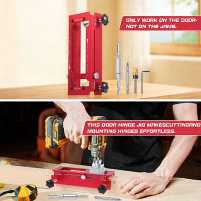 Adjustable Door Hinge Routing Jig 🔧 – 6061 Aluminum Precision Guide, 2.5"–5"