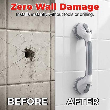 🚿 Removable Bathroom Support Handle ✨ No-Drill Suction Mount for Tile & Glass, Reusable Stability Aid for Safer Showers and Tubs 🔒