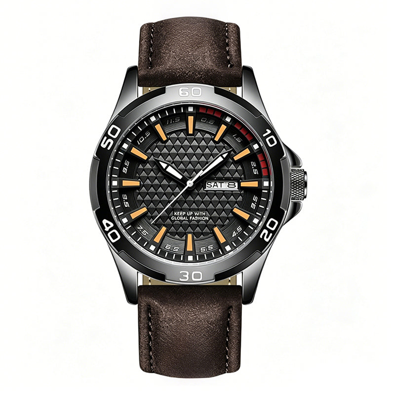 ⌚LIMITED-TIME50% OFF!💥Men's Luminous Quartz 30M Sports Wristwatch – 3D Geometric Dial, Anti-Scratch, Water Resistant ✨