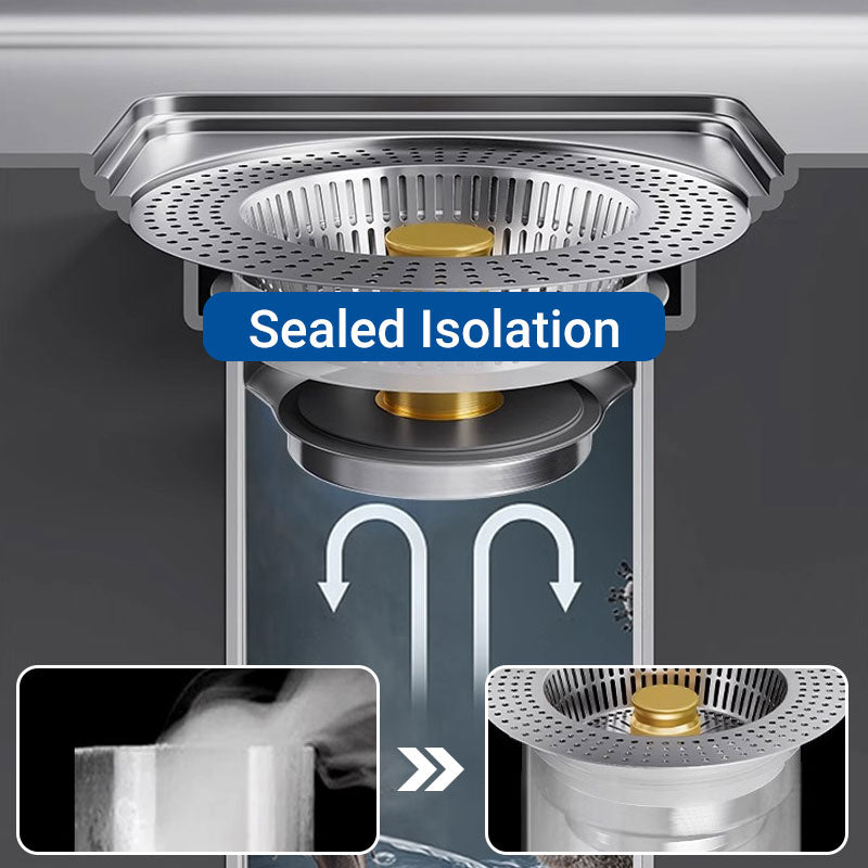Push-Button Sink Drain Stopper 🚰 – Built-In Strainer & Odor Control