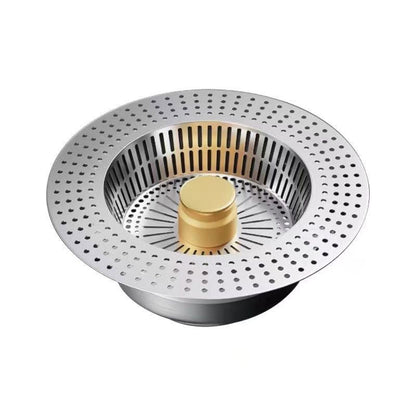Push-Button Sink Drain Stopper 🚰 – Built-In Strainer & Odor Control