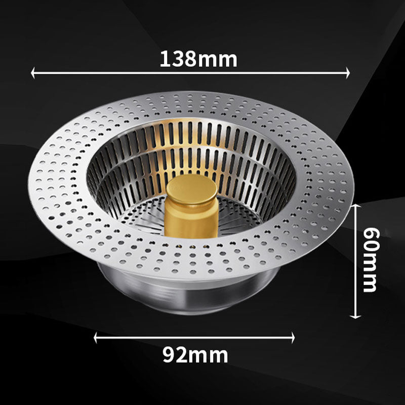 Push-Button Sink Drain Stopper 🚰 – Built-In Strainer & Odor Control