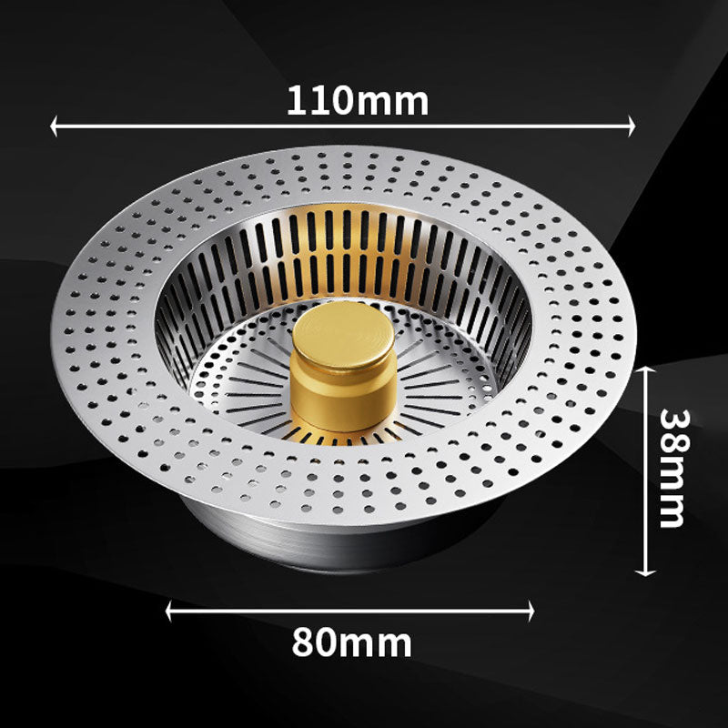 Push-Button Sink Drain Stopper 🚰 – Built-In Strainer & Odor Control