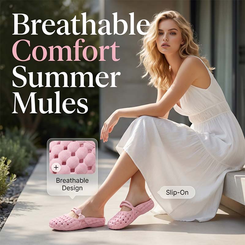 Women’s Breezy Comfort Closed-Toe Mules 🌿