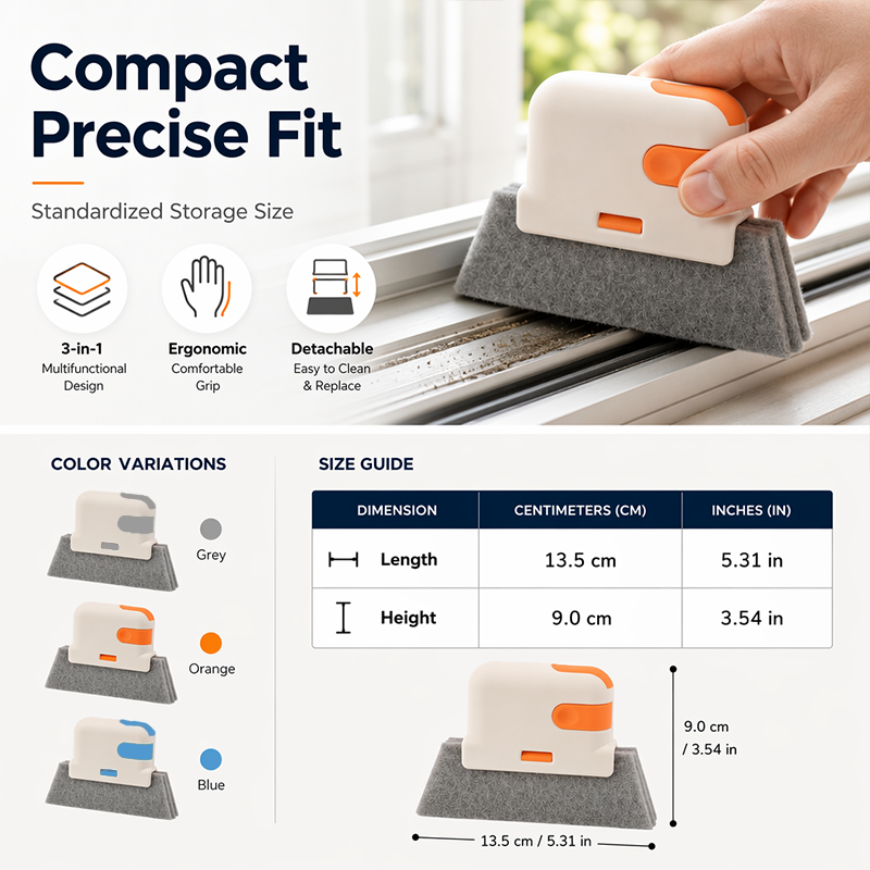 Deep-Clean Window Track Brush 🧽 – 3-in-1 Cleaning Tool for Narrow Grooves