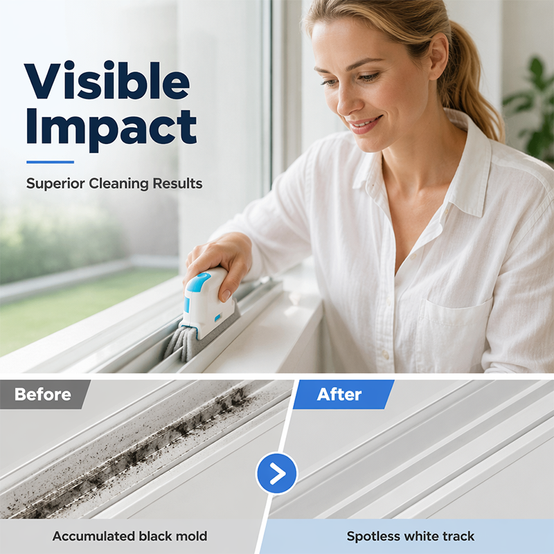 Deep-Clean Window Track Brush 🧽 – 3-in-1 Cleaning Tool for Narrow Grooves