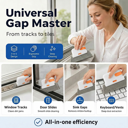Deep-Clean Window Track Brush 🧽 – 3-in-1 Cleaning Tool for Narrow Grooves