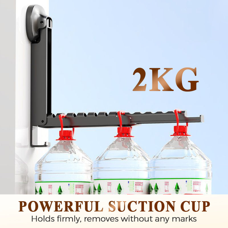 🧺 Foldable Telescopic Hanger Rack – Suction Cup Space-Saving Organizer