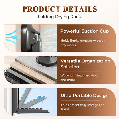 🧺 Foldable Telescopic Hanger Rack – Suction Cup Space-Saving Organizer