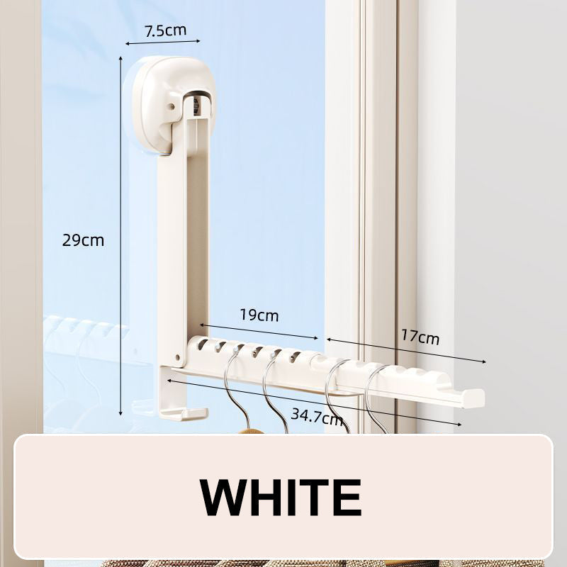 🧺 Foldable Telescopic Hanger Rack – Suction Cup Space-Saving Organizer