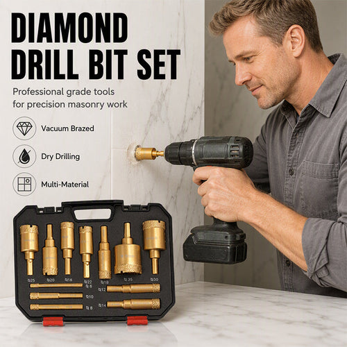 12-Piece Diamond Hole Saw Kit 💎 – Dry Tile Drilling Tools
