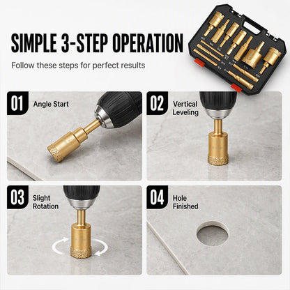 12-Piece Diamond Hole Saw Kit 💎 – Dry Tile Drilling Tools