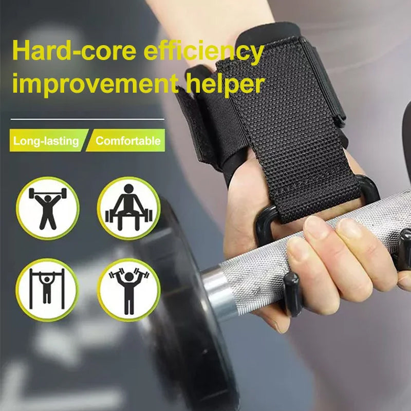 Heavy-Duty Wrist Support Grip Hooks 🏋️ Secure Lifting Aid for Strength Training