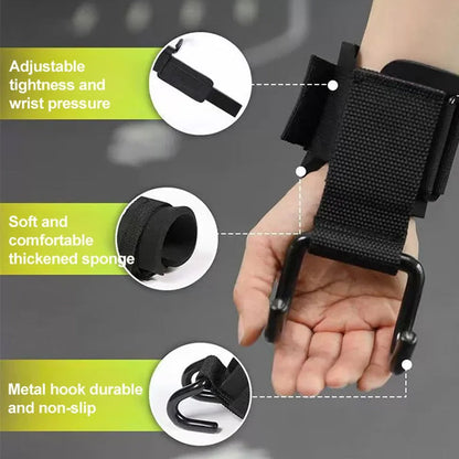 Heavy-Duty Wrist Support Grip Hooks 🏋️ Secure Lifting Aid for Strength Training