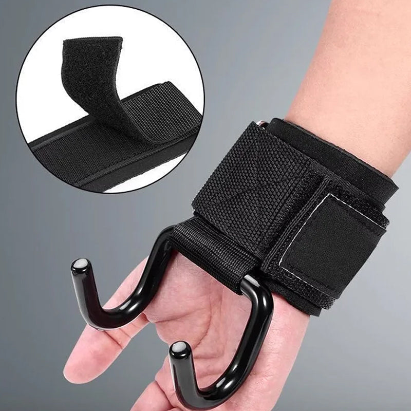 Heavy-Duty Wrist Support Grip Hooks 🏋️ Secure Lifting Aid for Strength Training