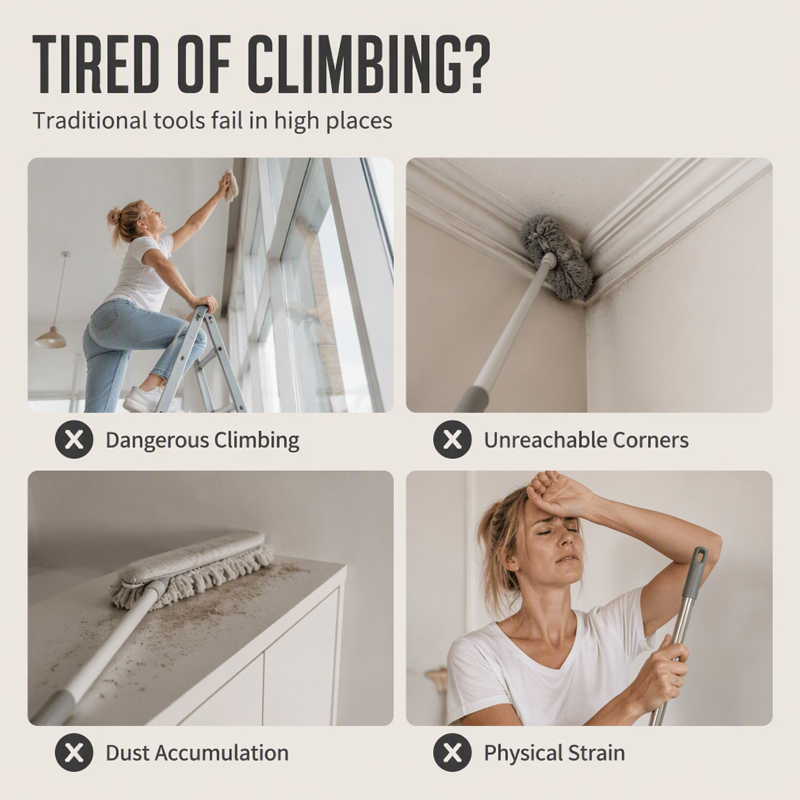 Extendable Triangle Cleaning Mop 🧹 – Easy Corner & Ceiling Cleaning