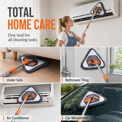 Extendable Triangle Cleaning Mop 🧹 – Easy Corner & Ceiling Cleaning