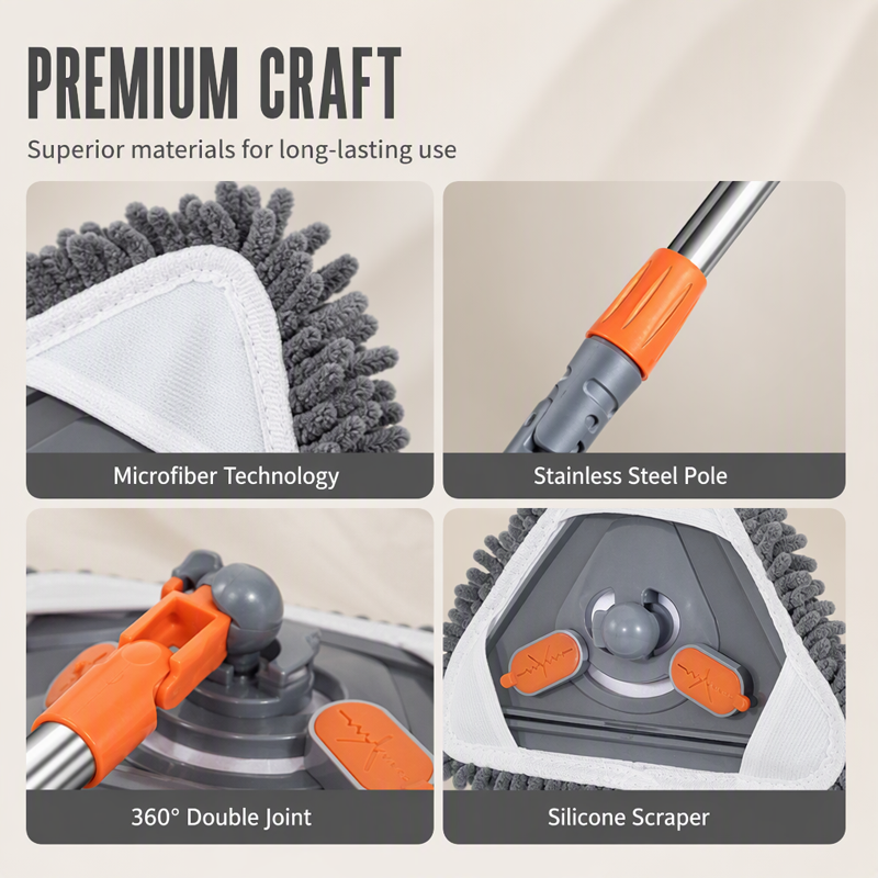 Extendable Triangle Cleaning Mop 🧹 – Easy Corner & Ceiling Cleaning