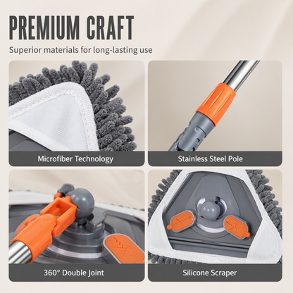 Extendable Triangle Cleaning Mop 🧹 – Easy Corner & Ceiling Cleaning