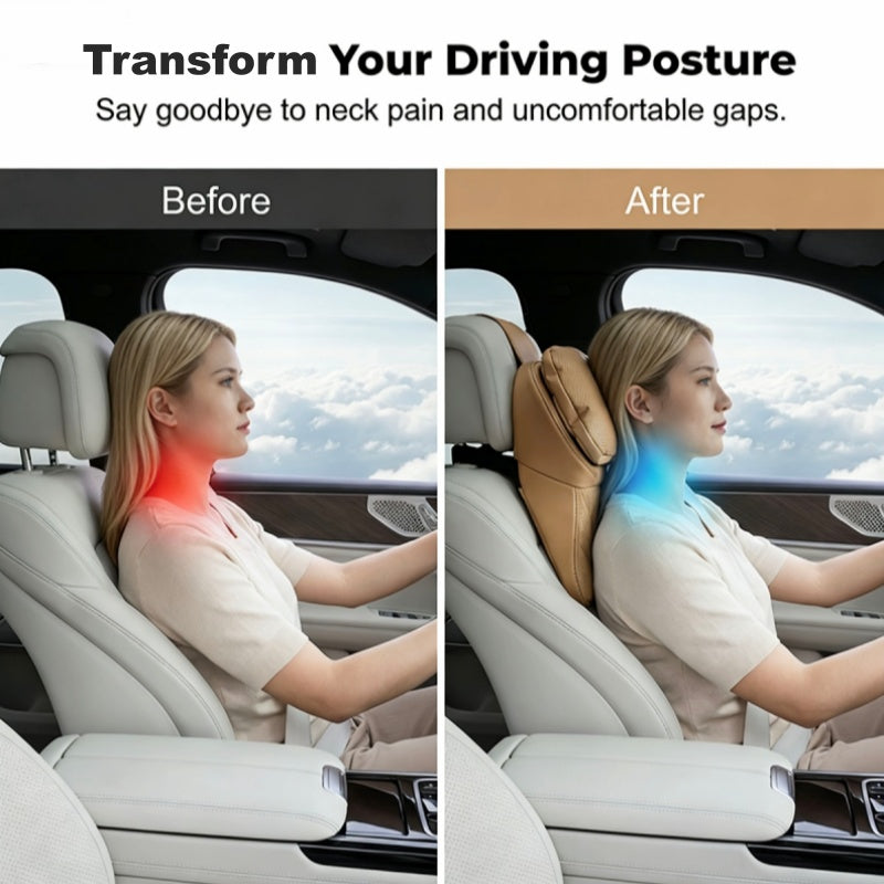 🚗 PU Leather Car Headrest – Comfortable Driving Support