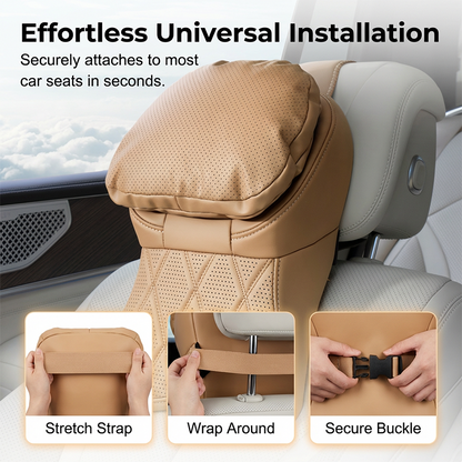 🚗 PU Leather Car Headrest – Comfortable Driving Support