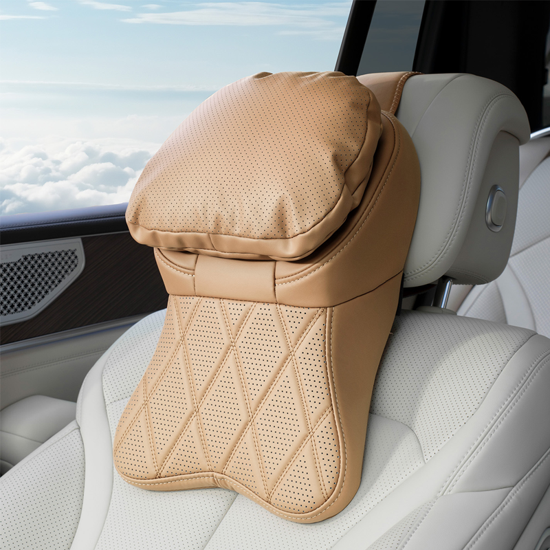 🚗 PU Leather Car Headrest – Comfortable Driving Support