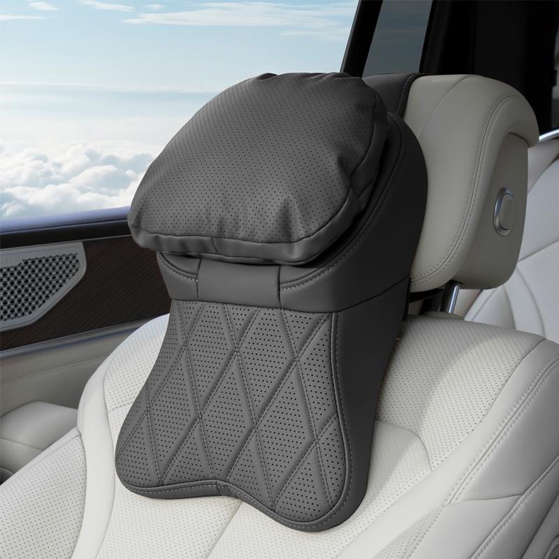 🚗 PU Leather Car Headrest – Comfortable Driving Support