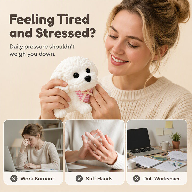 Cute Teddy Dog Squishy 🐶 – Squeezable Stress Relief Toy