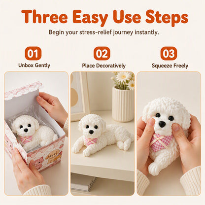 Cute Teddy Dog Squishy 🐶 – Squeezable Stress Relief Toy