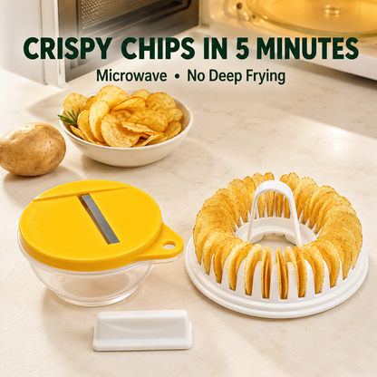 Microwave Potato Chip Maker 🥔 – DIY Slicer & Cooking Bowl Set