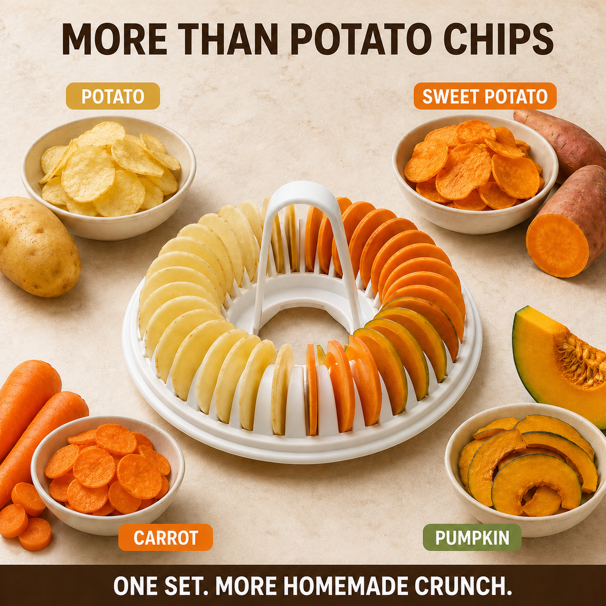 Microwave Potato Chip Maker 🥔 – DIY Slicer & Cooking Bowl Set