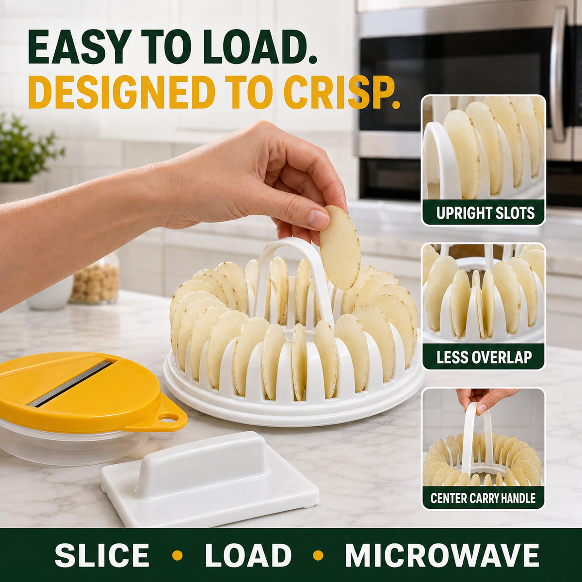 Microwave Potato Chip Maker 🥔 – DIY Slicer & Cooking Bowl Set