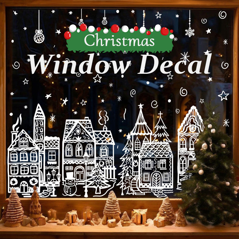 🎄 Merry Christmas Village Window Clings for Festive Holiday Decor ✨