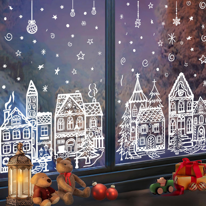 🎄 Merry Christmas Village Window Clings for Festive Holiday Decor ✨