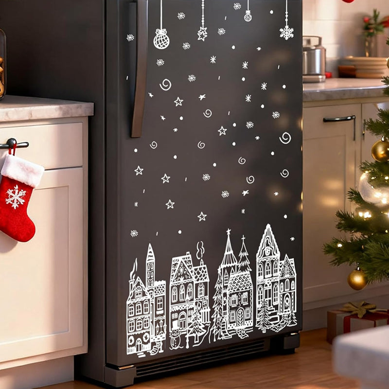 🎄 Merry Christmas Village Window Clings for Festive Holiday Decor ✨
