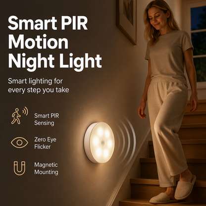 Wireless Motion-Activated Night Light ✨ – Magnetic LED Lighting for Home