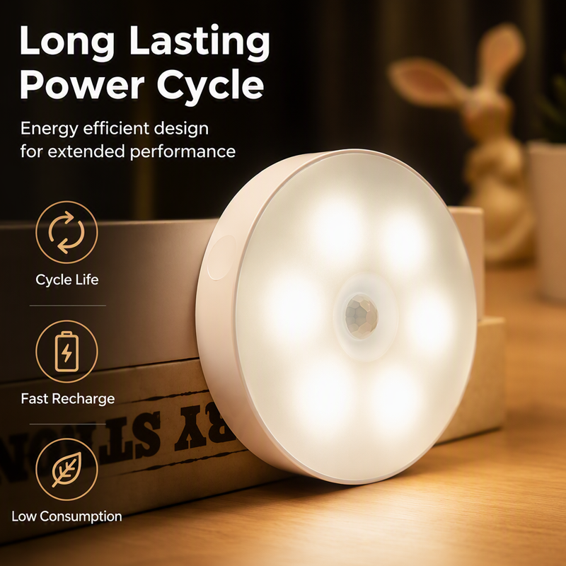 Wireless Motion-Activated Night Light ✨ – Magnetic LED Lighting for Home